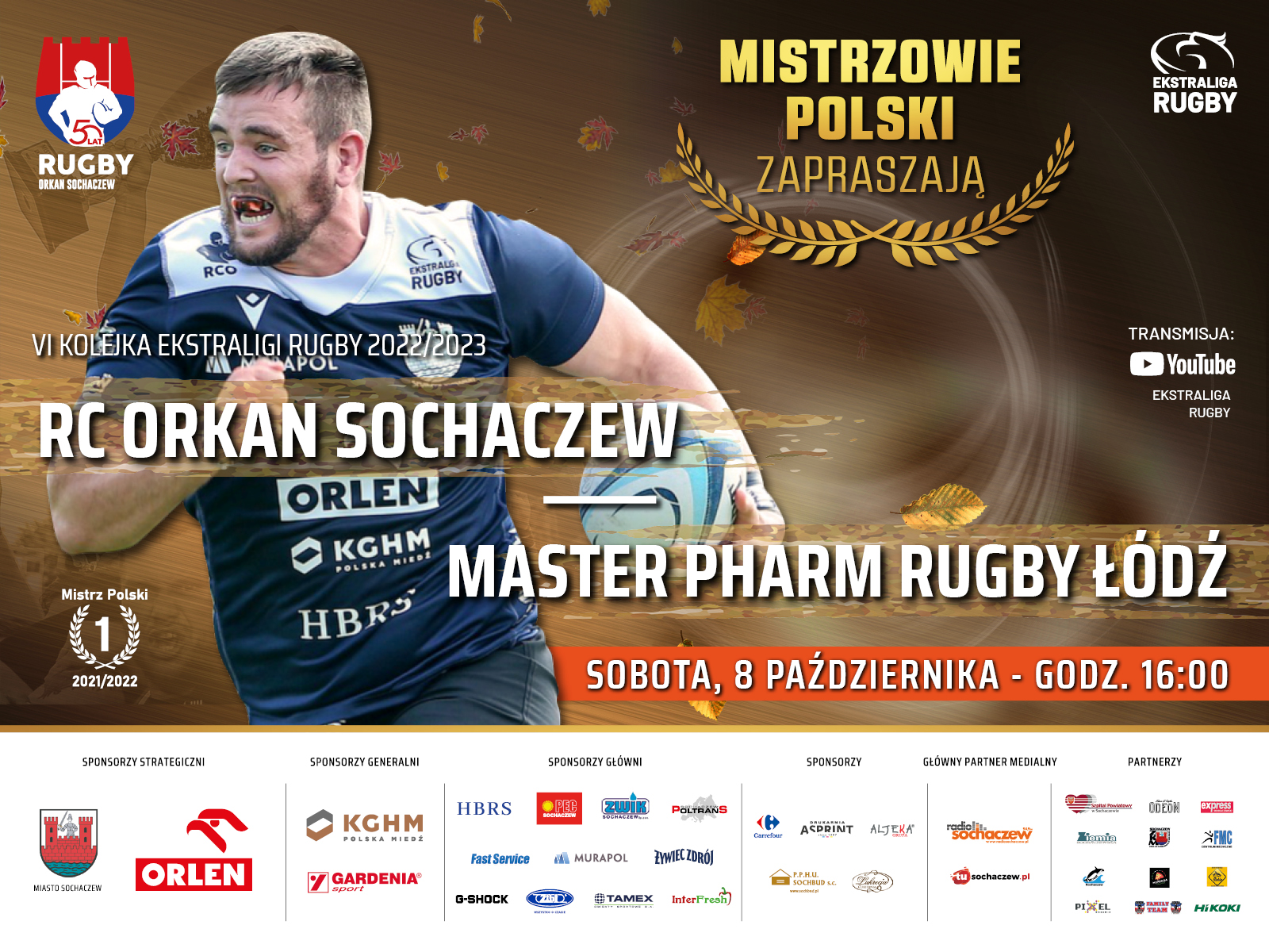 W sobotę 8 października gramy z Master Pharm Rugby Łódź